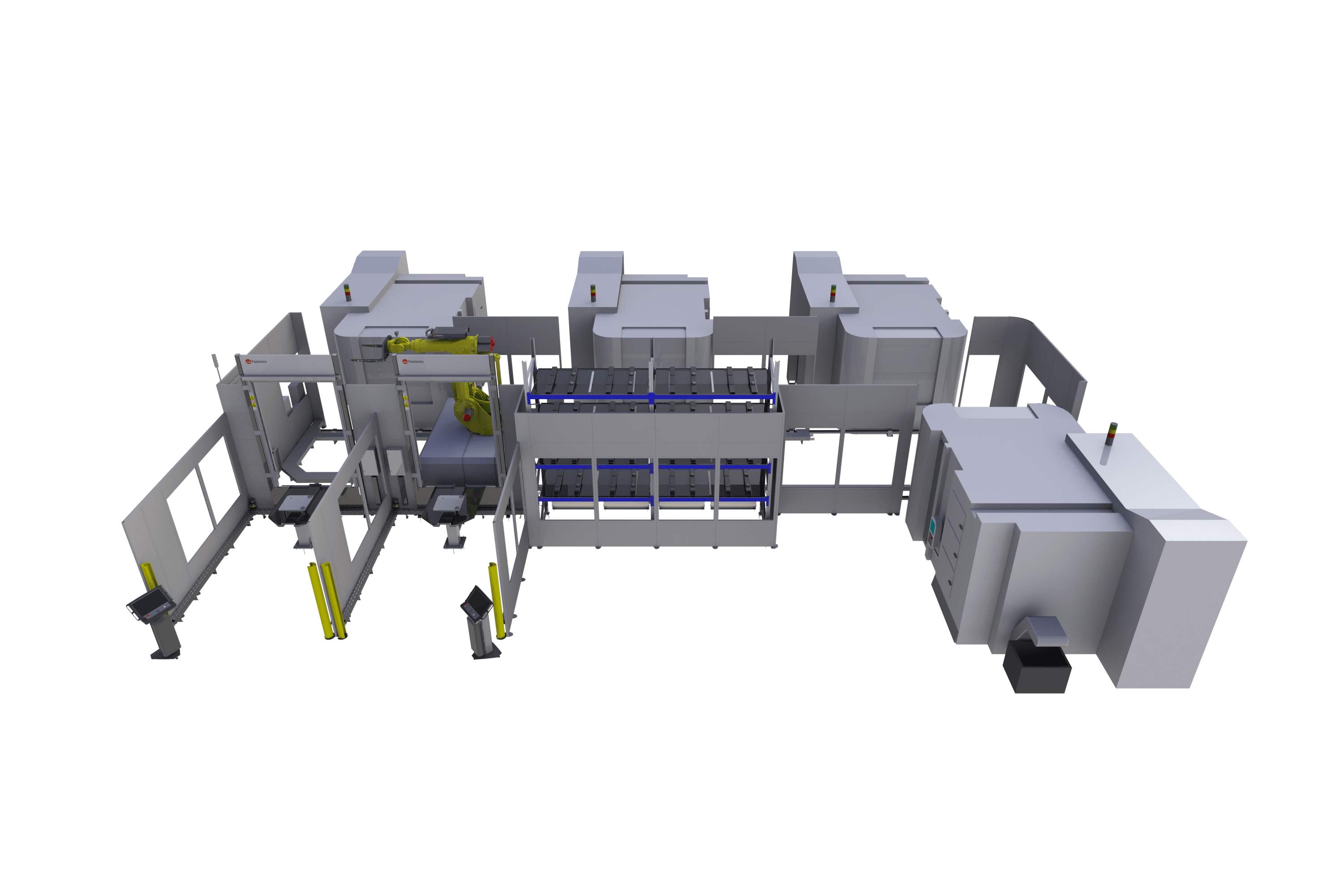 Integrieren Sie beliebige 5-Achsen-Maschinen mit Nullpunkt oder ohne Paletten in ein Fabrikautomatisierungssystem.